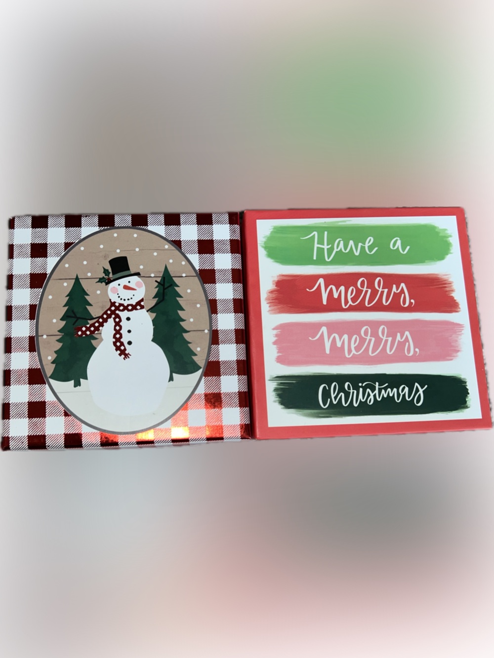 💥 Set of Holiday Gift Boxes Snowman Have A Merry Merry Christmas Winter